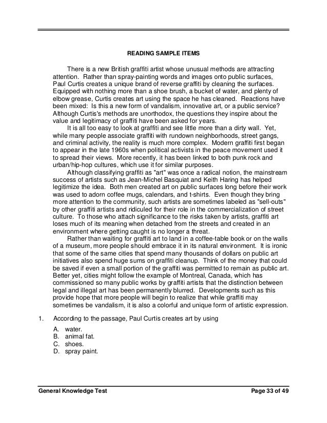 florida teacher certification test general knowledge essay
